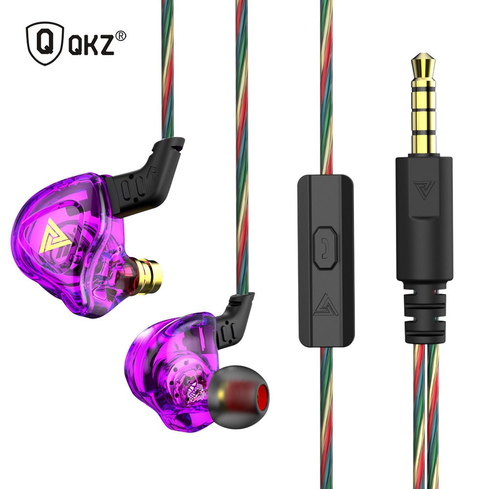 QKZ DMX Earphone Wired Control Head Earbuds Dynamic HIFI In Ear Earphone 3.5mm Wired DJ Monitor Earbud Sport Headset Dual Drive Wired Headphones with Mic Sport Headphones Gaming Earphones