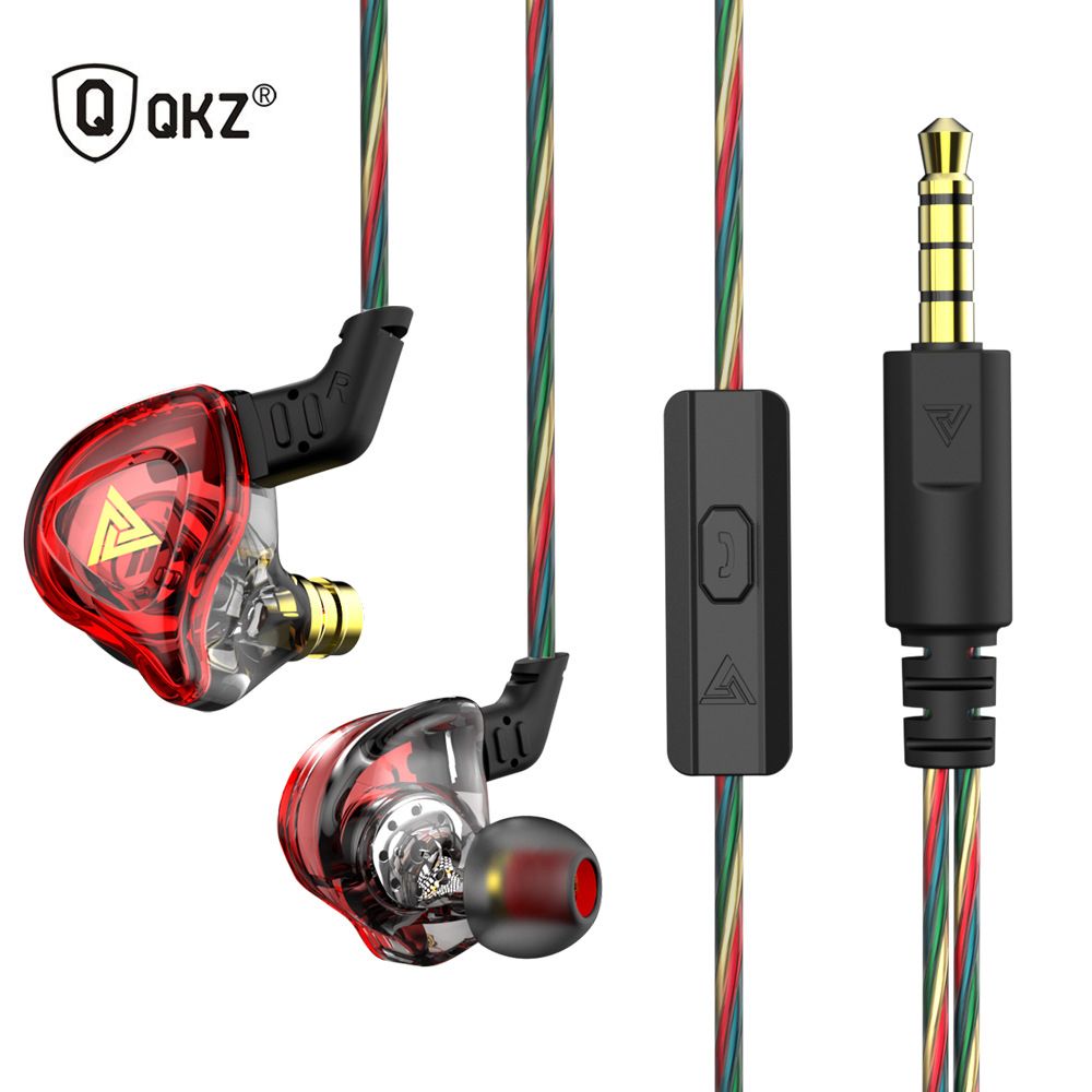 QKZ DMX Earphone Wired Control Head Earbuds Dynamic HIFI In Ear Earphone 3.5mm Wired DJ Monitor Earbud Sport Headset Dual Drive Wired Headphones with Mic Sport Headphones Gaming Earphones