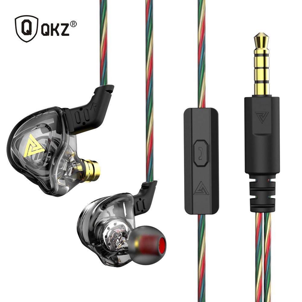 QKZ DMX Earphone Wired Control Head Earbuds Dynamic HIFI In Ear Earphone 3.5mm Wired DJ Monitor Earbud Sport Headset Dual Drive Wired Headphones with Mic Sport Headphones Gaming Earphones