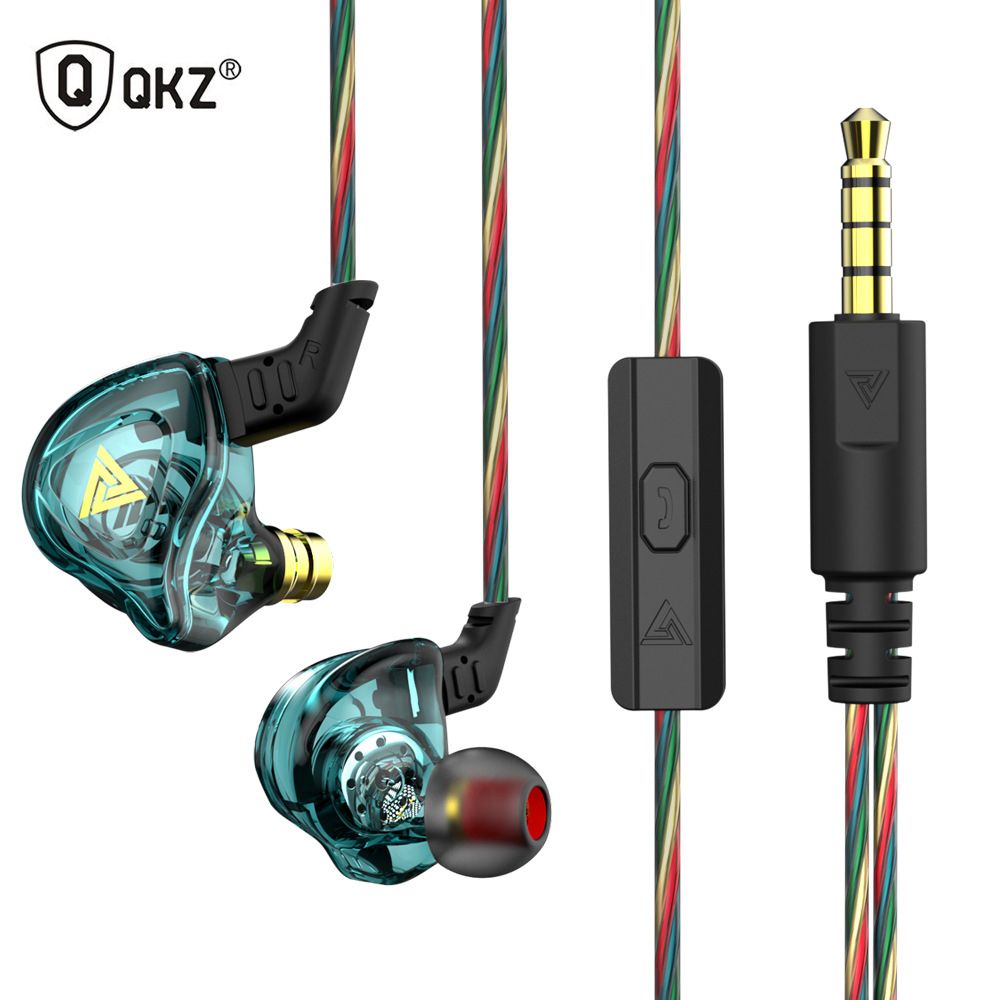 QKZ DMX Earphone Wired Control Head Earbuds Dynamic HIFI In Ear Earphone 3.5mm Wired DJ Monitor Earbud Sport Headset Dual Drive Wired Headphones with Mic Sport Headphones Gaming Earphones