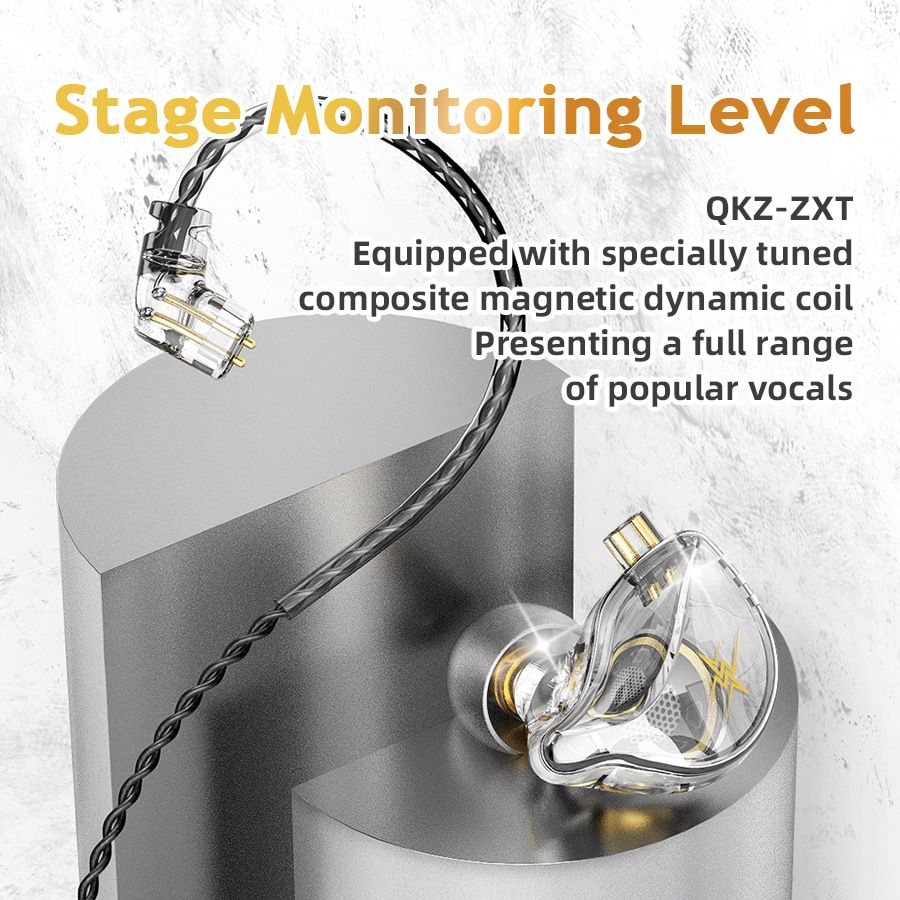 QKZ ZXT 1 Dynamic HIFI Bass Earbuds Wired Earphone With Microphone In Ear Monitor Earphone Sport Noise Cancelling Headset Mobile Phone Headphone Sports Earphone Gaming Earplug Original QKZ Earphone