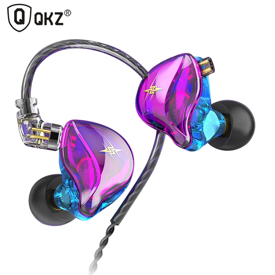 QKZ ZXT 1 Dynamic HIFI Bass Earbuds Wired Earphone With Microphone In Ear Monitor Earphone Sport Noise Cancelling Headset Mobile Phone Headphone Sports Earphone Gaming Earplug Original QKZ Earphone