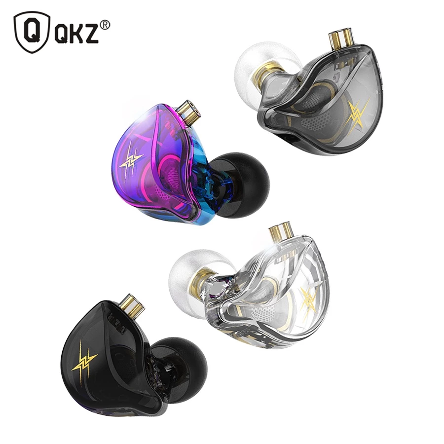 QKZ ZXT 1 Dynamic HIFI Bass Earbuds Wired Earphone With Microphone In Ear Monitor Earphone Sport Noise Cancelling Headset Mobile Phone Headphone Sports Earphone Gaming Earplug Original QKZ Earphone