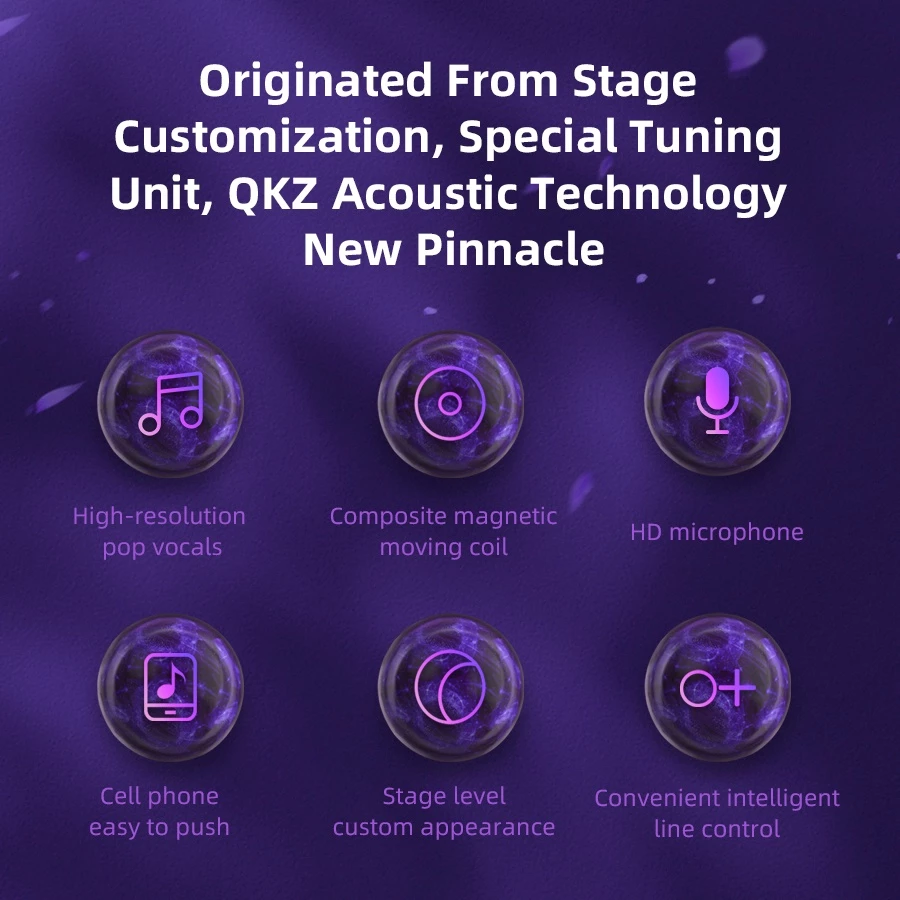QKZ ZXT 1 Dynamic HIFI Bass Earbuds Wired Earphone With Microphone In Ear Monitor Earphone Sport Noise Cancelling Headset Mobile Phone Headphone Sports Earphone Gaming Earplug Original QKZ Earphone