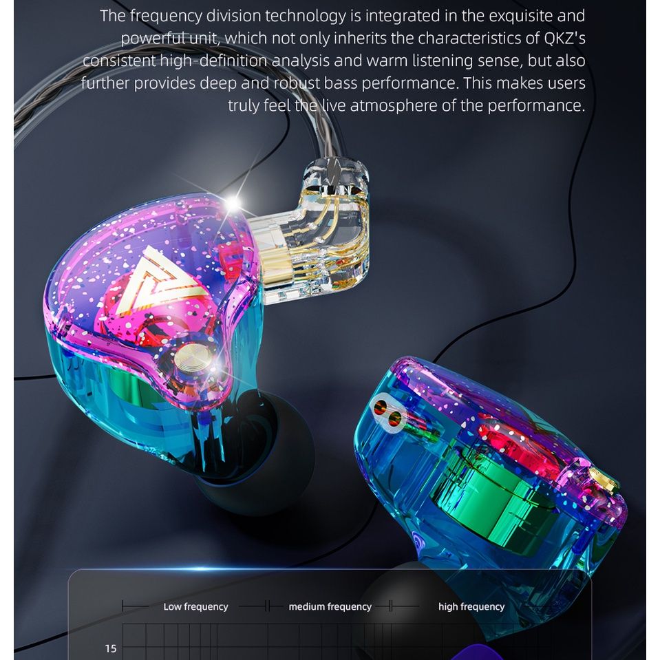 QKZ AK6 Pro Wired Headphones 3.5mm High Quality Microphone Super Bass Noise Cancelling Sport Running Neckband Earphones Wired Headphone Wired Earphones With Mic HiFi Gaming Earphone Wired Headset