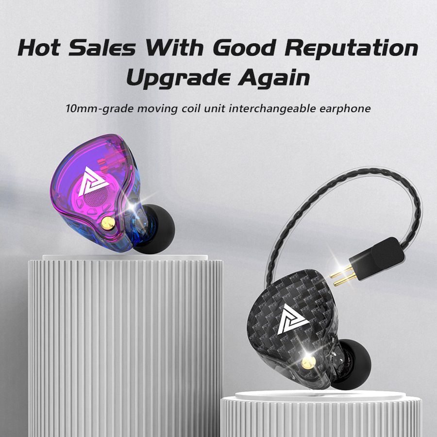 QKZ AK6 Pro Wired Headphones 3.5mm High Quality Microphone Super Bass Noise Cancelling Sport Running Neckband Earphones Wired Headphone Wired Earphones With Mic HiFi Gaming Earphone Wired Headset