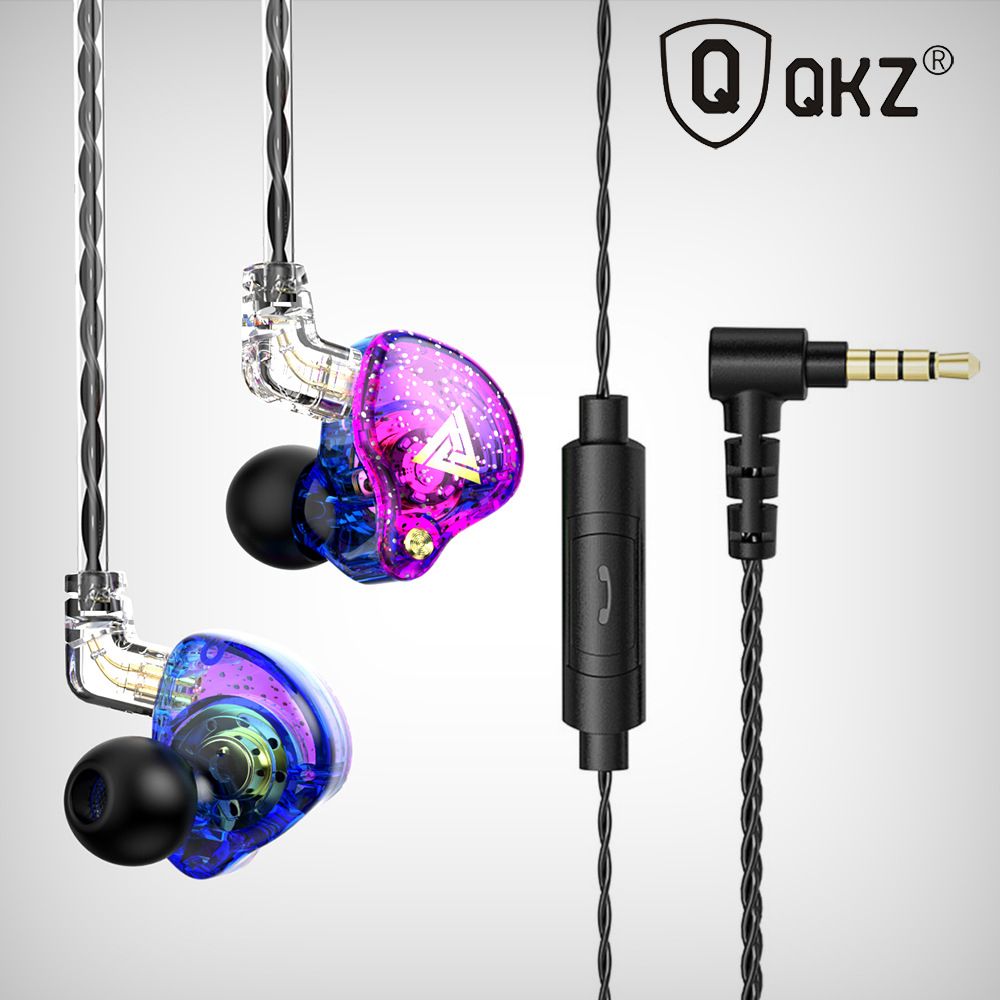 QKZ AK6 Pro Wired Headphones 3.5mm High Quality Microphone Super Bass Noise Cancelling Sport Running Neckband Earphones Wired Headphone Wired Earphones With Mic HiFi Gaming Earphone Wired Headset