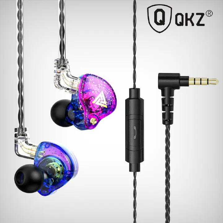 QKZ AK6 Pro Wired Headphones 3.5mm High Quality Microphone Super Bass Noise Cancelling Sport Running Neckband Earphones Wired Headphone Wired Earphones With Mic HiFi Gaming Earphone Wired Headset