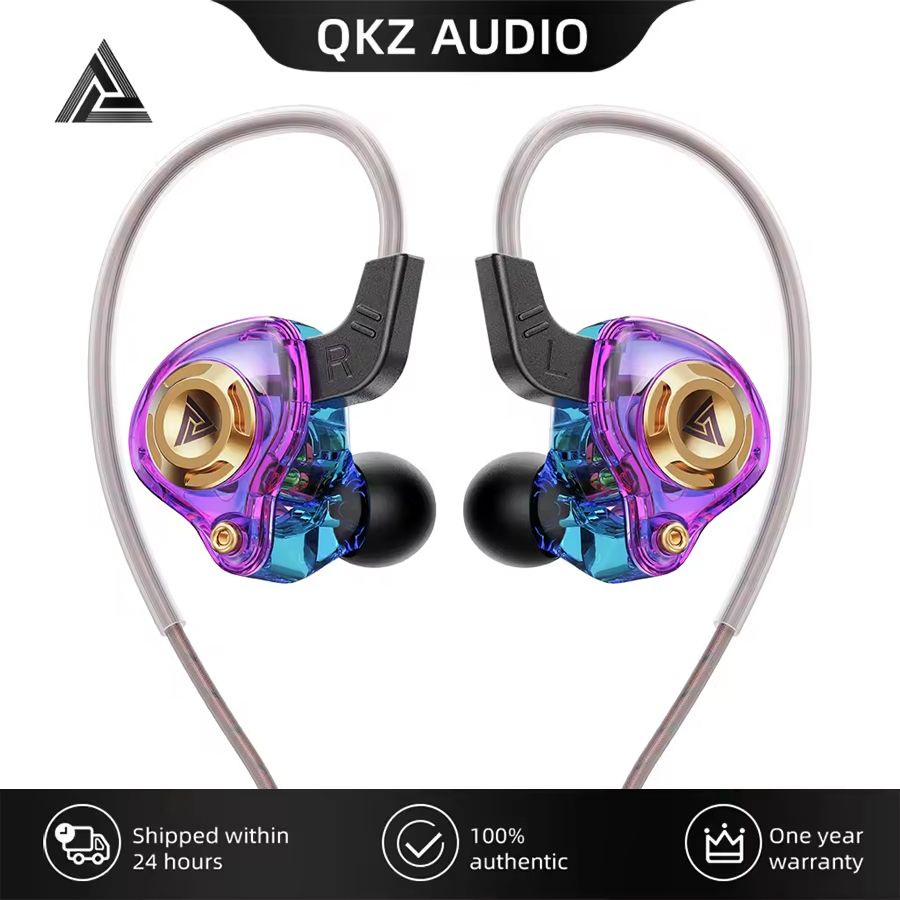 Original QKZ AK6 SRS Driver HiFi Wired Earphone Race Sport Headphone Bass Stereo Headset Music Earbuds 3.5MM In Ear With Mic Mobile Phone Headphones Sports Earphones For Android Phone QKZ Original Bud