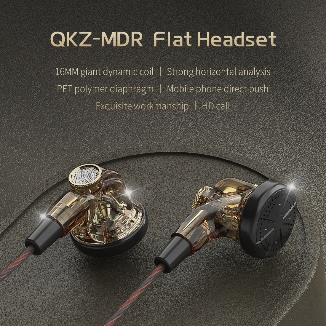 QKZ MDR Dynamic Driver HiFi Headphones with Mic In Ear Earphone Flat Head Plug Earbuds Bass Headset For Gym Sports Earphones Running Music Headset QKZ Earphones Original Wired Earphone With Microphone