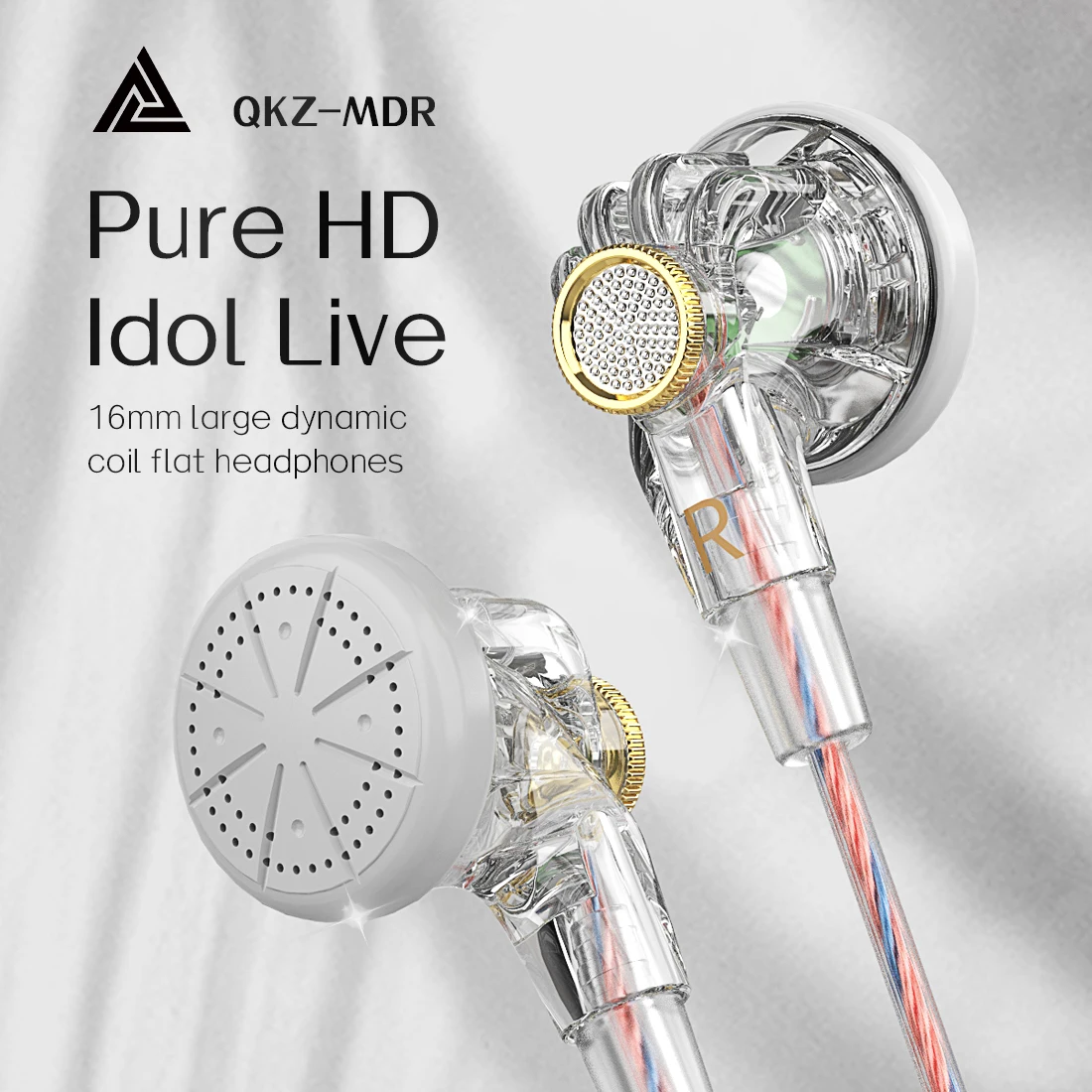 QKZ MDR Dynamic Driver HiFi Headphones with Mic In Ear Earphone Flat Head Plug Earbuds Bass Headset For Gym Sports Earphones Running Music Headset QKZ Earphones Original Wired Earphone With Microphone
