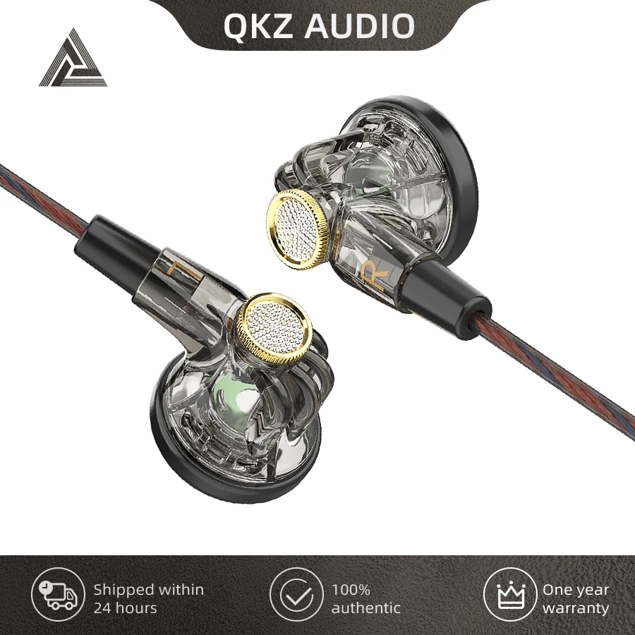 QKZ MDR Dynamic Driver HiFi Headphones with Mic In Ear Earphone Flat Head Plug Earbuds Bass Headset For Gym Sports Earphones Running Music Headset QKZ Earphones Original Wired Earphone With Microphone