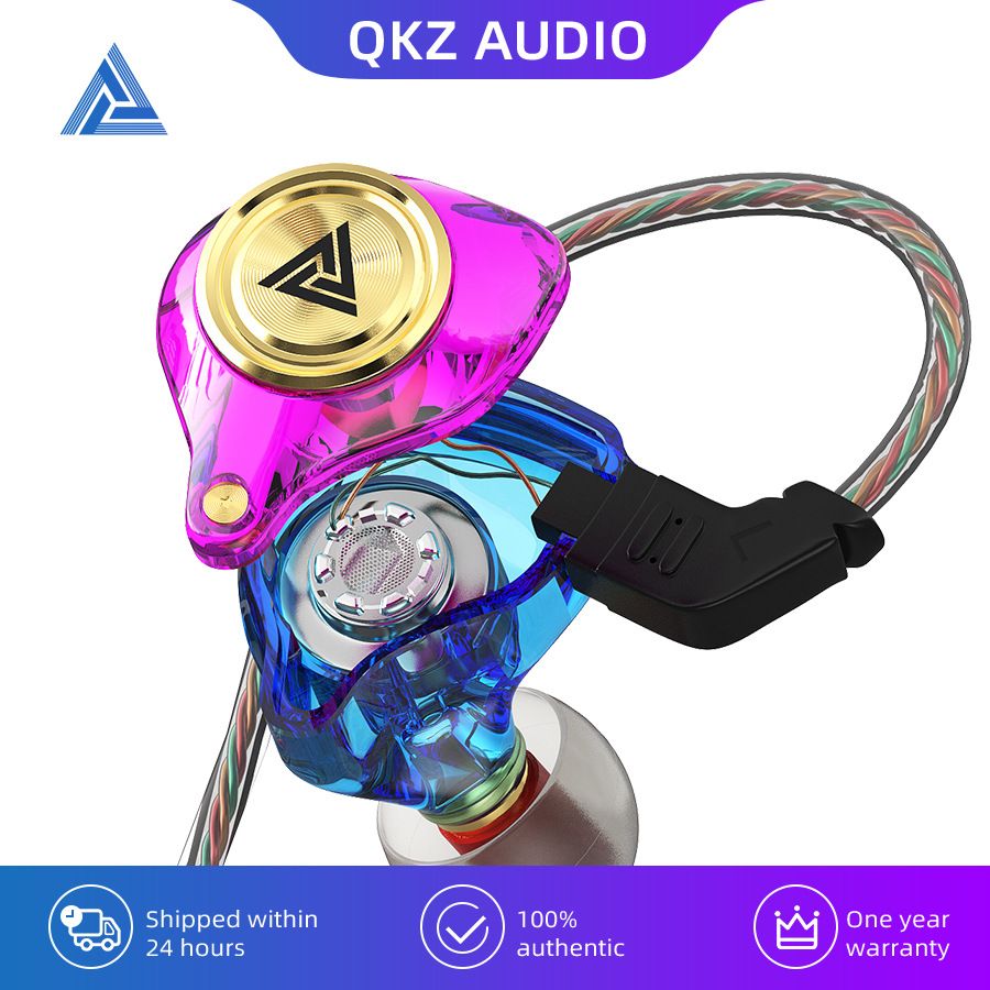 QKZ AK3 FiLe Wired Earphone with Microphone HiFi Music Monitor In Ear Bass Hifi Sound Headphones Noise Cancelling Headset For Sport Gaming Earbuds Original QKZ Headphones