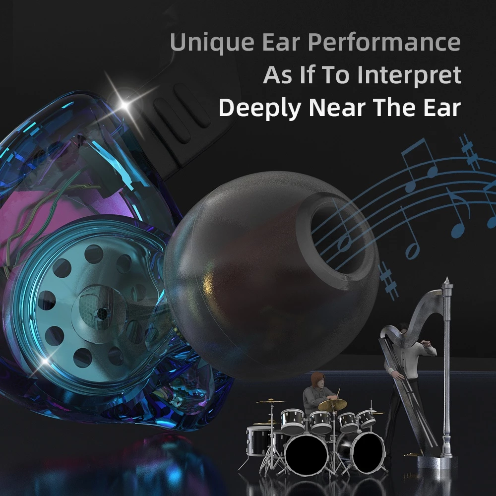QKZ AK3 FiLe Wired Earphone with Microphone HiFi Music Monitor In Ear Bass Hifi Sound Headphones Noise Cancelling Headset For Sport Gaming Earbuds Original QKZ Headphones