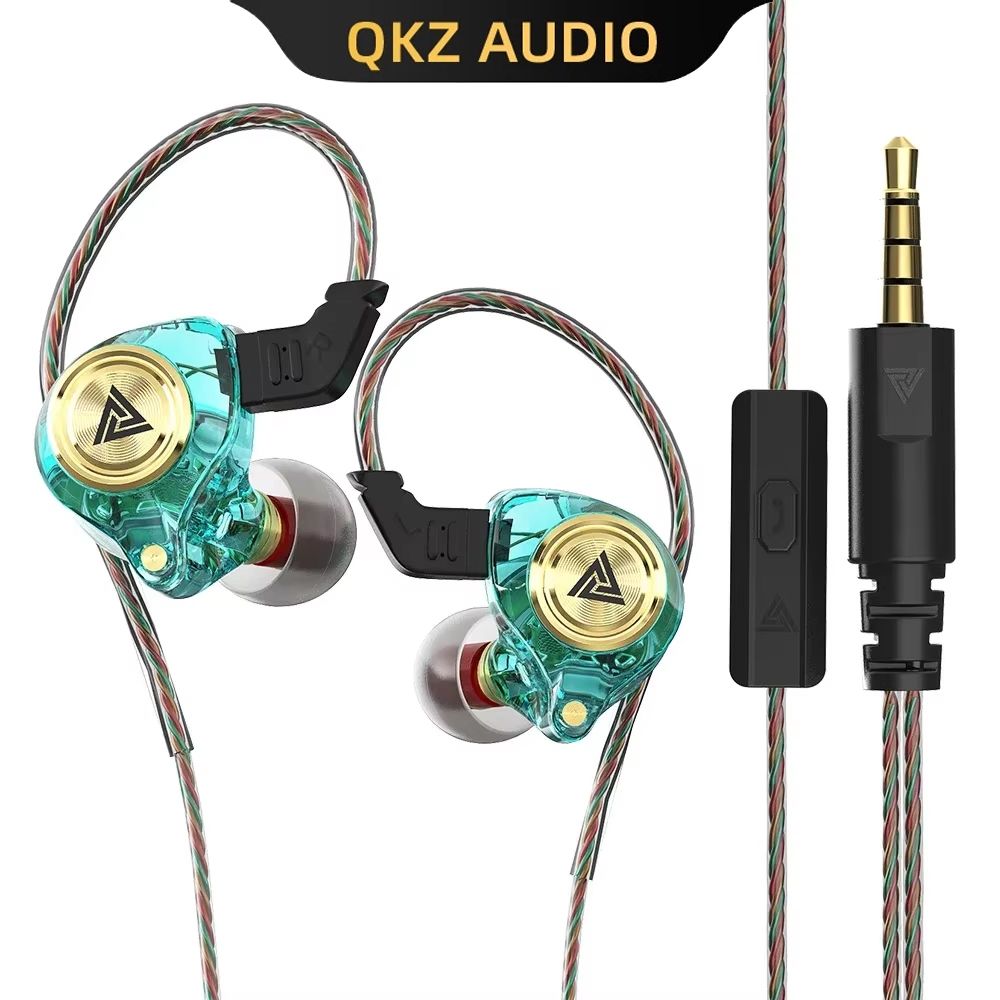 QKZ AK3 FiLe Wired Earphone with Microphone HiFi Music Monitor In Ear Bass Hifi Sound Headphones Noise Cancelling Headset For Sport Gaming Earbuds Original QKZ Headphones