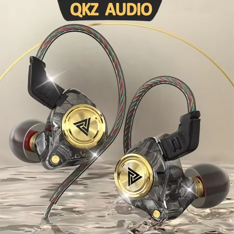 QKZ AK3 FiLe Wired Earphone with Microphone HiFi Music Monitor In Ear Bass Hifi Sound Headphones Noise Cancelling Headset For Sport Gaming Earbuds Original QKZ Headphones