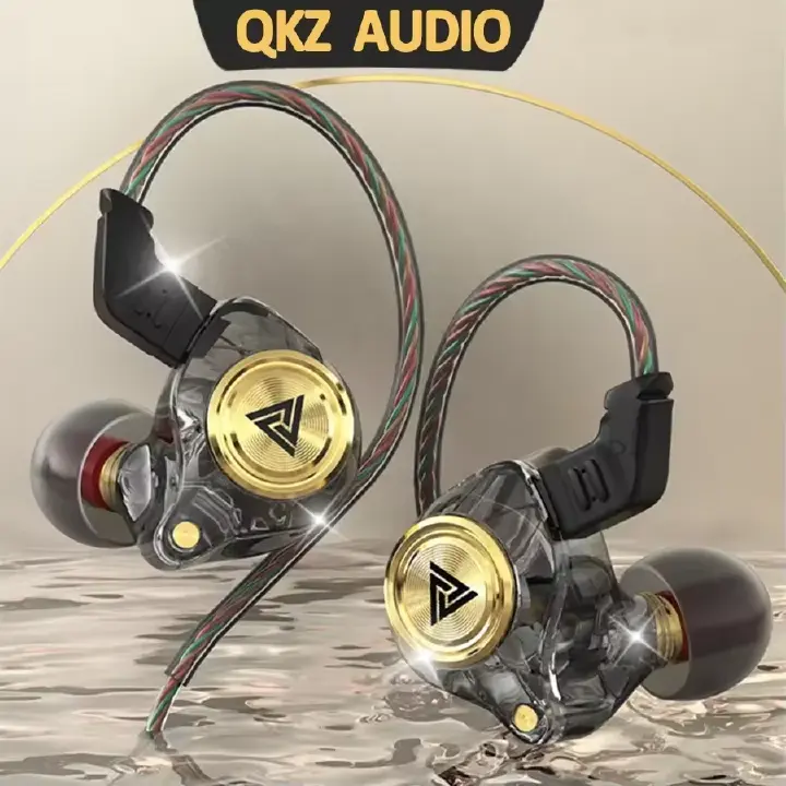 QKZ AK3 FiLe Wired Earphone with Microphone HiFi Music Monitor In Ear Bass Hifi Sound Headphones Noise Cancelling Headset For Sport Gaming Earbuds Original QKZ Headphones