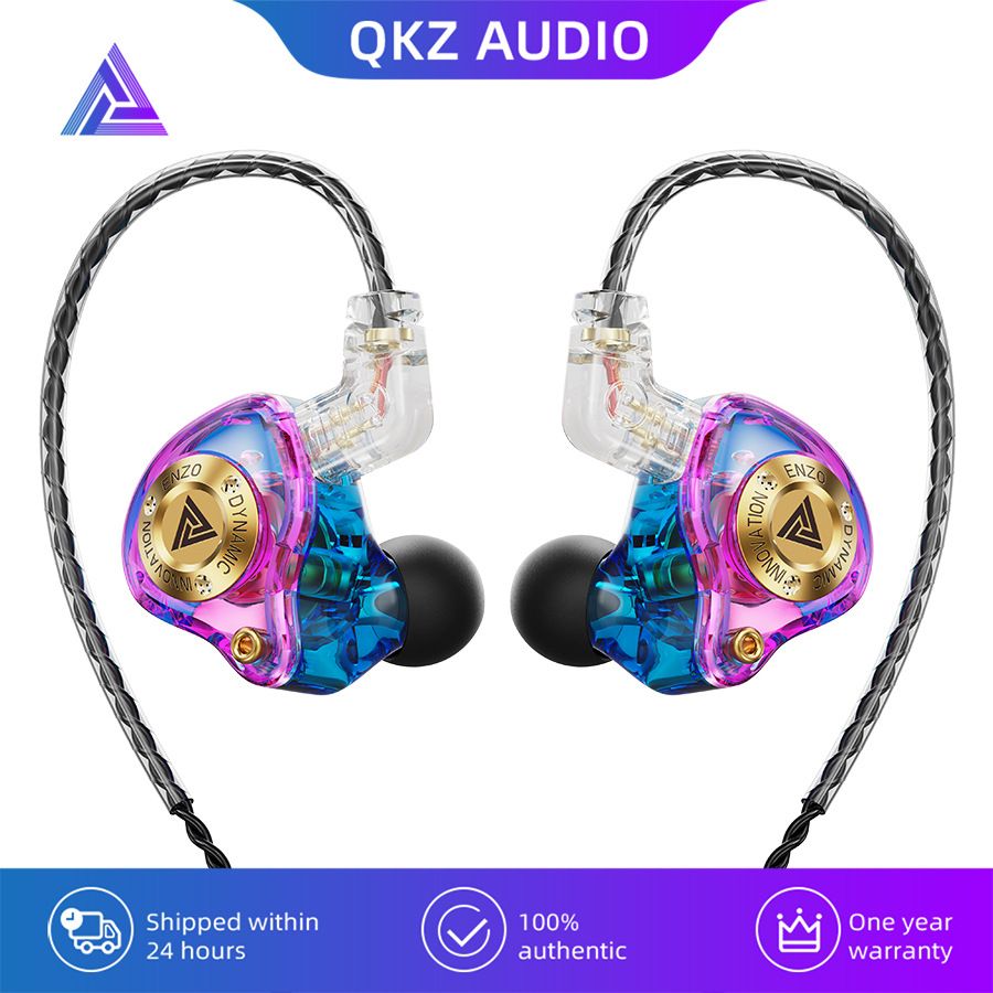 QKZ ENZO PRO In-Ear Professional Dynamic Driver Earphones Copper Wire HD Microphone with inline control Hi-Res Audio Deep Bass Sound Misic Earphones Wired Headphones Removable Wired Earphone With Mic