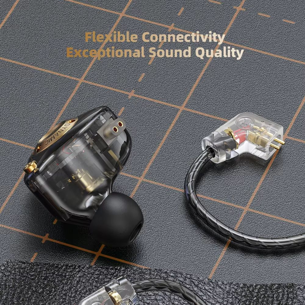 QKZ ENZO PRO In-Ear Professional Dynamic Driver Earphones Copper Wire HD Microphone with inline control Hi-Res Audio Deep Bass Sound Misic Earphones Wired Headphones Removable Wired Earphone With Mic