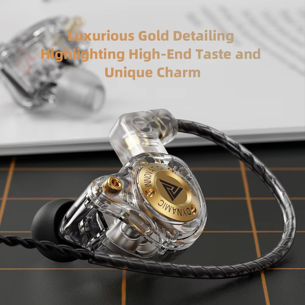 QKZ ENZO PRO In-Ear Professional Dynamic Driver Earphones Copper Wire HD Microphone with inline control Hi-Res Audio Deep Bass Sound Misic Earphones Wired Headphones Removable Wired Earphone With Mic