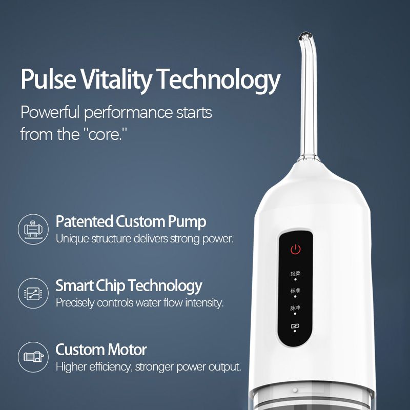 Smart Electric Water Flosser with 1400 Pulses/Min  360° Rotatable Nozzle Pulse Cleaning Tech & 3 Modes 193ml Tank  1800mAh Long-Lasting Battery Perfect for Braces & Oral Care