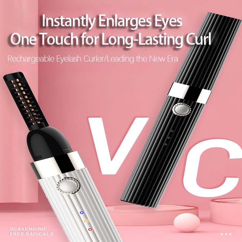 Rechargeable 3-Temperature Smart Eyelash Curler 10-Min Auto Stop Heat-Safe Design 3D Dynamic Curl + Mascara Doubles Effect Long-Lasting Lift for Natural Electrifying Eyes