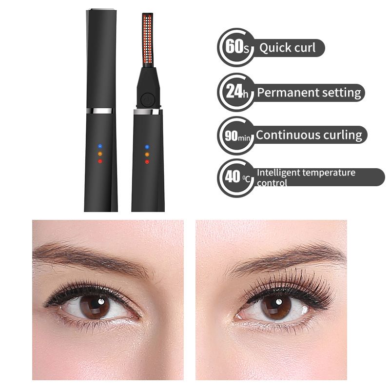 Rechargeable Ionic Eyelash Curler - 10s Fast Heating, 24H Long-Lasting Curl, Damage-Free Design | 90min Continuous Use, 40°C Safe Temp, Portable Electric Lash Curler for Natural Voluminous Lashes!