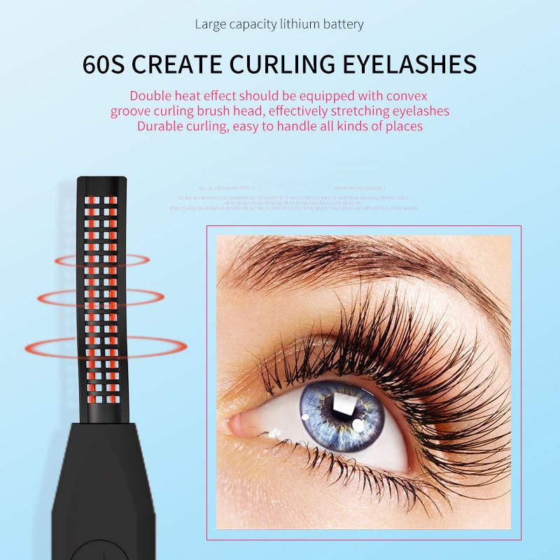 Rechargeable Ionic Eyelash Curler - 10s Fast Heating, 24H Long-Lasting Curl, Damage-Free Design | 90min Continuous Use, 40°C Safe Temp, Portable Electric Lash Curler for Natural Voluminous Lashes!