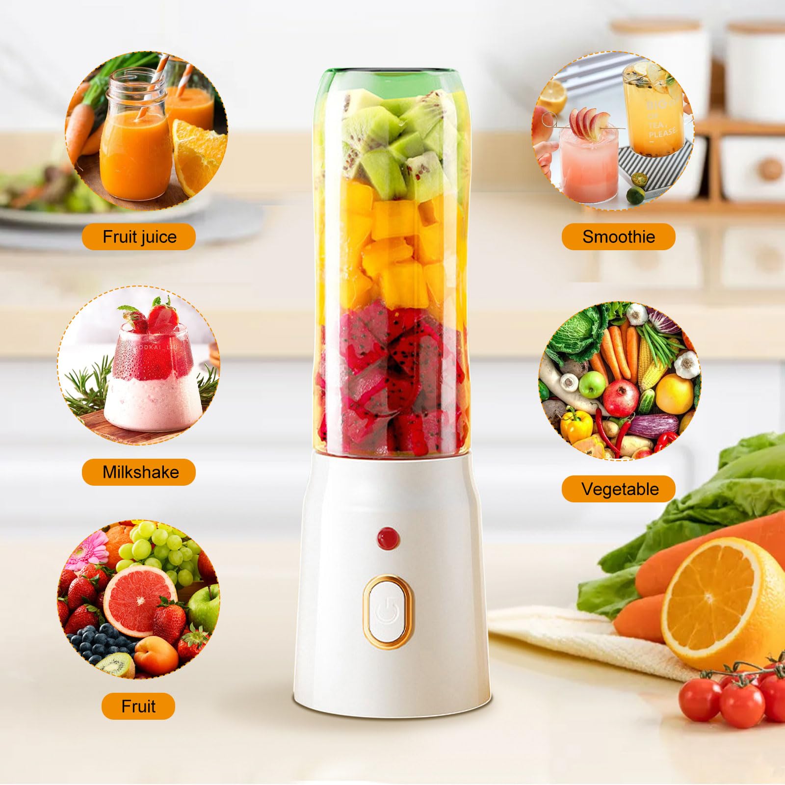 UPHUI Juicer Blender Upgraded 3-in-1 Handheld Portable Blender Baby Food Dispenser Equipped with 10 Blades and 2 Cups  Fruit Juicer Baby Food Dispenser Suitable for Travel Sports Outdoor Activities