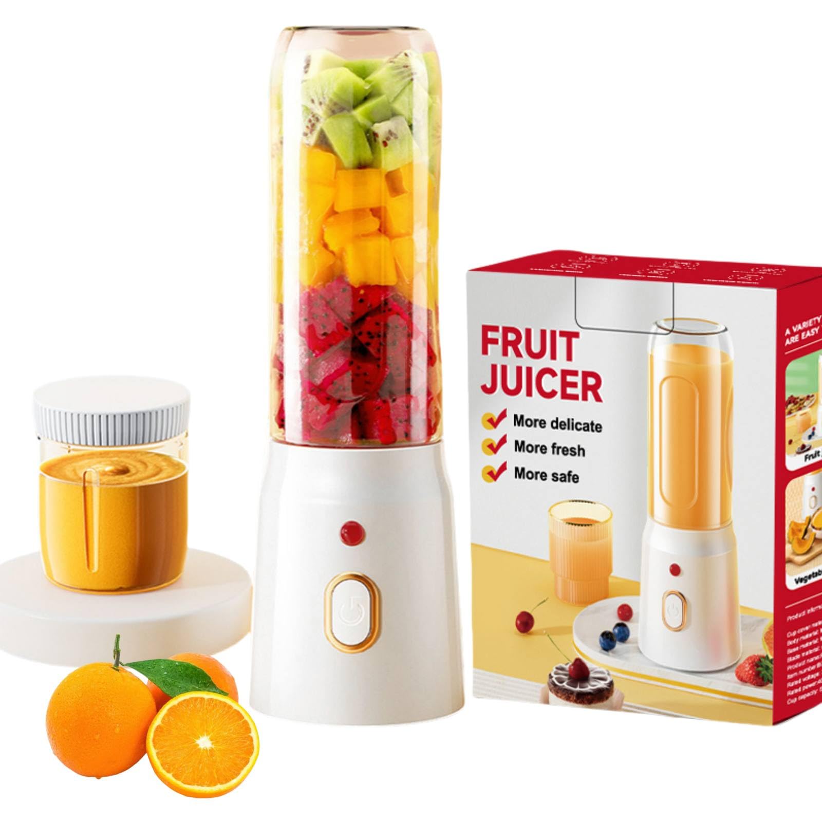 UPHUI Juicer Blender Upgraded 3-in-1 Handheld Portable Blender Baby Food Dispenser Equipped with 10 Blades and 2 Cups  Fruit Juicer Baby Food Dispenser Suitable for Travel Sports Outdoor Activities