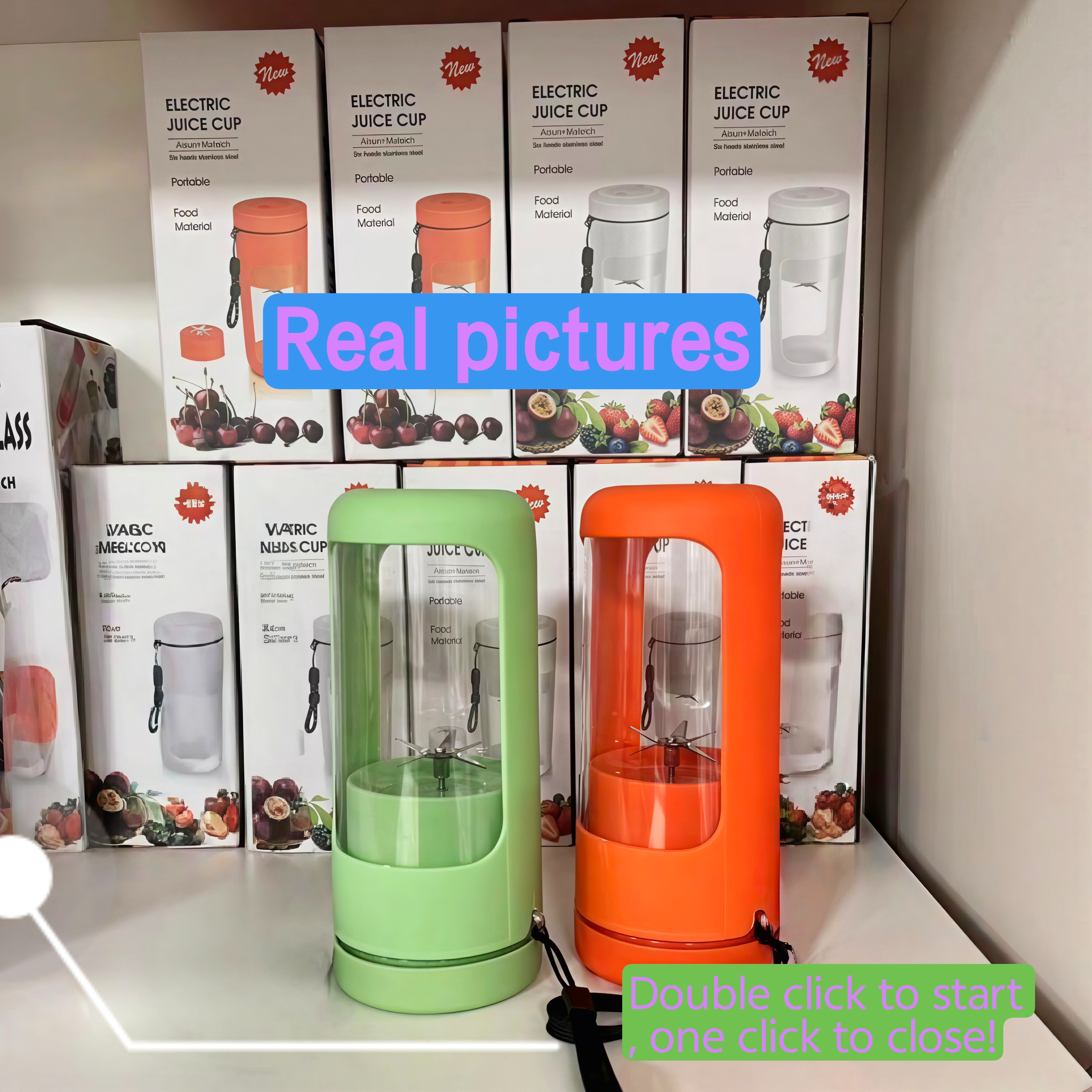 UPHUI Personal Blender for Shakes and Smoothies Portable Mixer Fruit Juicer USB Rechargeable with 6 Blades Handheld Blenders for Sports Travel and Outdoors Small Electric Mini Blender