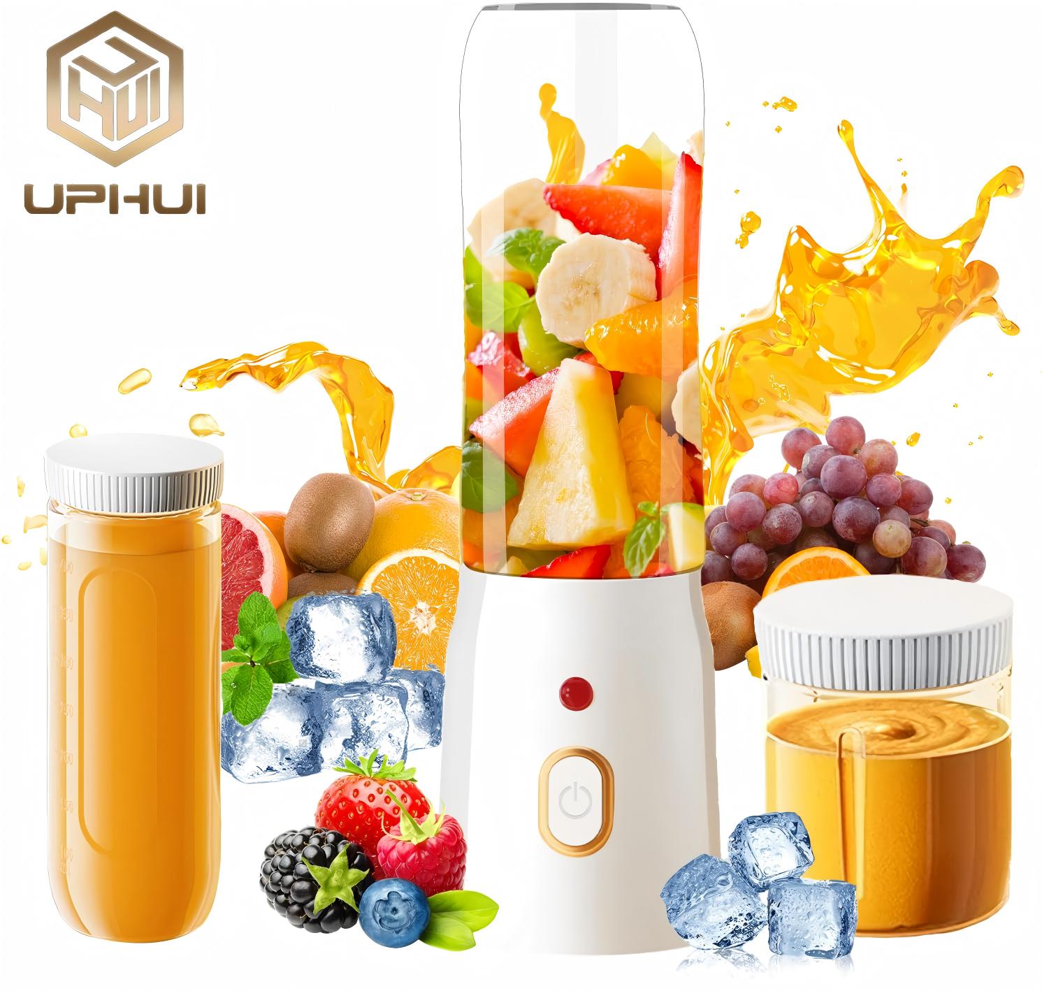 UPHUI Juicer Blender Upgraded 3-in-1 Handheld Portable Blender Baby Food Dispenser Equipped with 10 Blades and 2 Cups  Fruit Juicer Baby Food Dispenser Suitable for Travel Sports Outdoor Activities