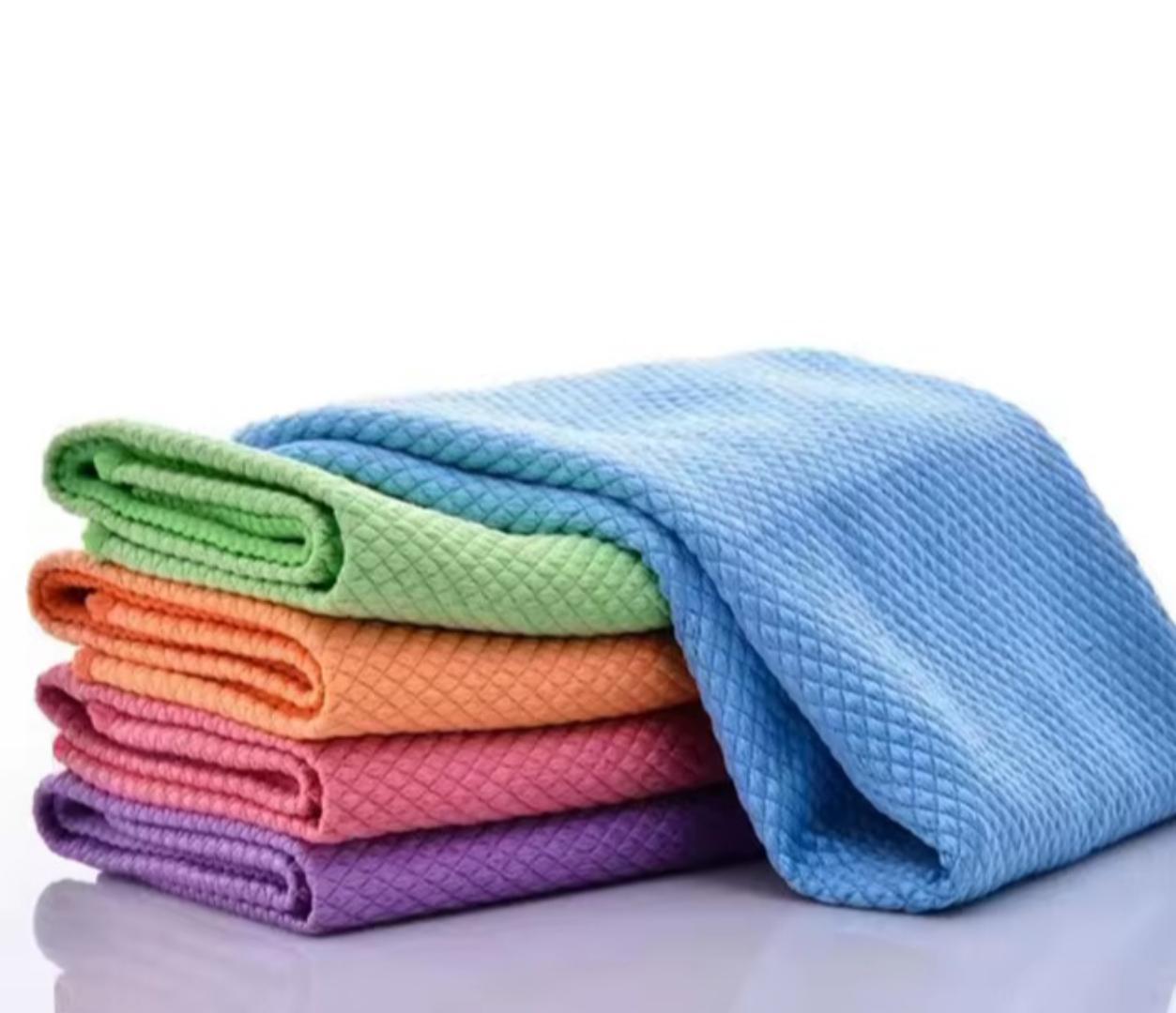 5pcs Microfiber Cleaning Cloth cleaning towel super absorbent window glass cleaning kitchen anti greease wiping rags: size 30 × 40 cm