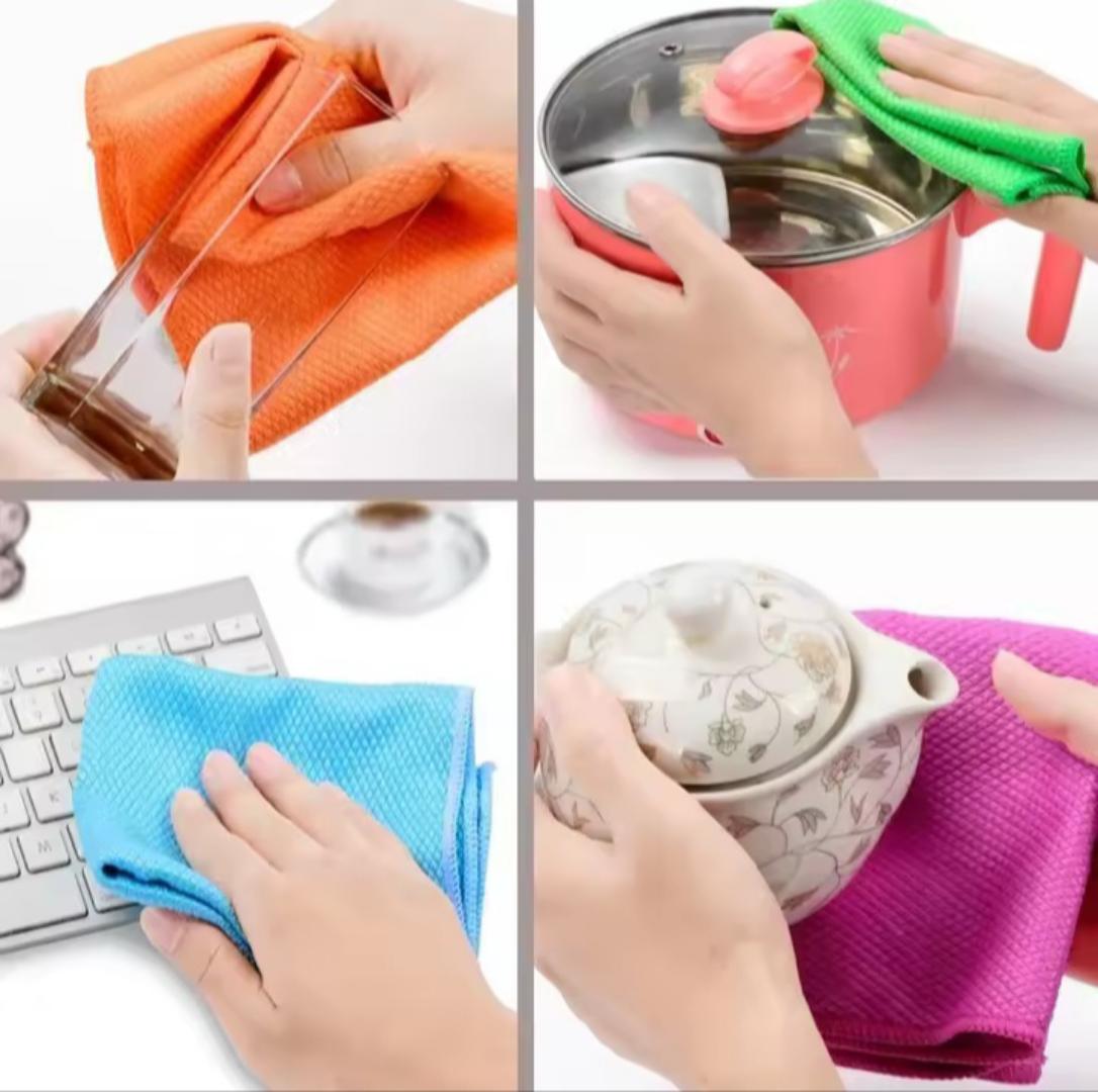 5pcs Microfiber Cleaning Cloth cleaning towel super absorbent window glass cleaning kitchen anti greease wiping rags: size 30 × 40 cm