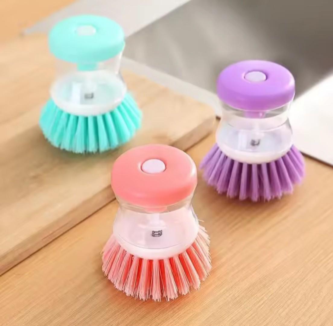 Dish Wash Brush with Auto Soap Press kitchen dishwashing brush dispenser wash pot dishwasher  brush scrubber kitchen cleaning brush tool cleaning accessories