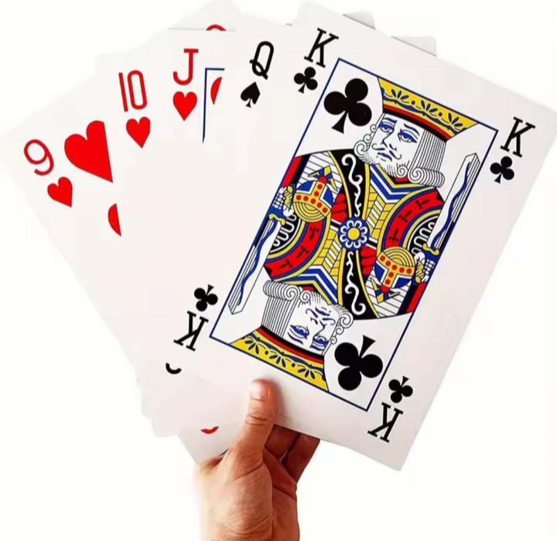 Poker Paper Playing Cards game giant playing card set - 54 cards ( 12 × 7 cm)  for poker cards