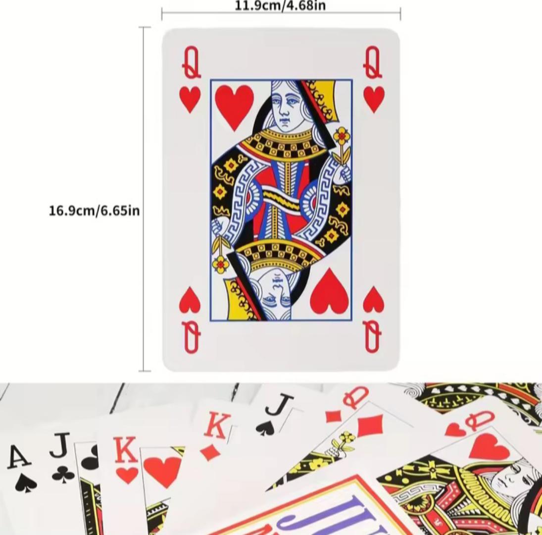 Poker Paper Playing Cards game giant playing card set - 54 cards ( 12 × 7 cm)  for poker cards