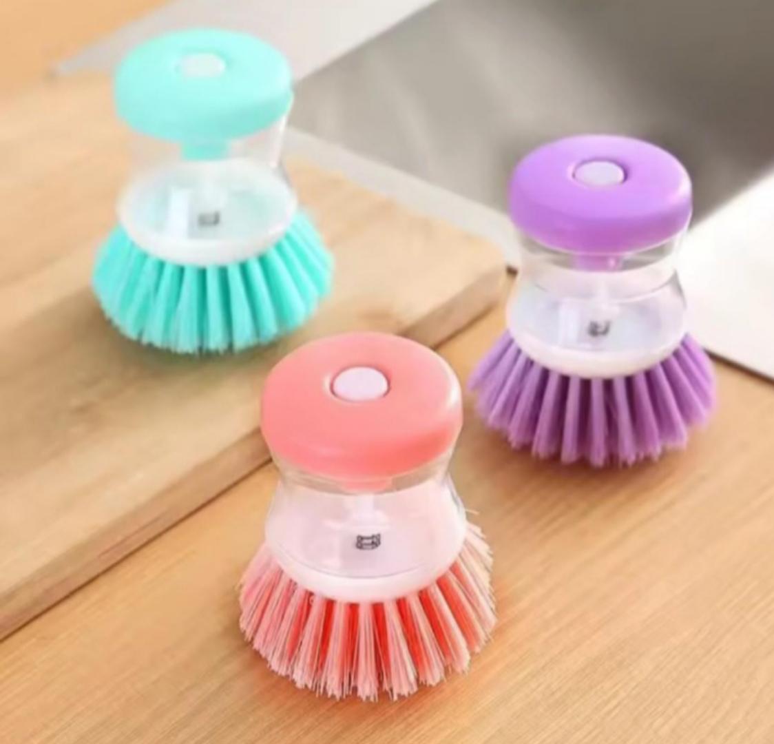 Dish Wash Brush with Auto Soap Press kitchen dishwashing brush dispenser wash pot dishwasher  brush scrubber kitchen cleaning brush tool cleaning accessories