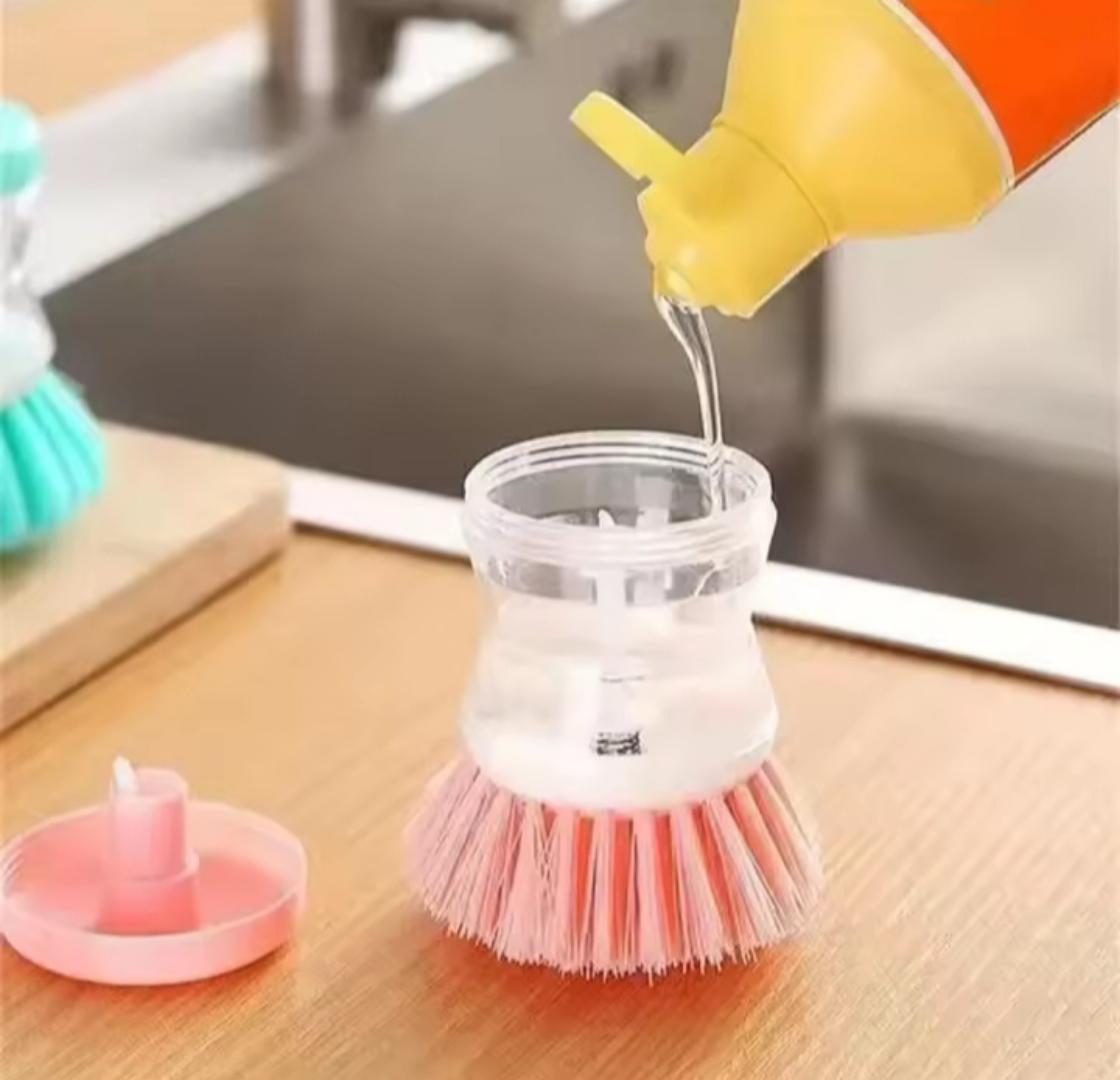 Dish Wash Brush with Auto Soap Press kitchen dishwashing brush dispenser wash pot dishwasher  brush scrubber kitchen cleaning brush tool cleaning accessories