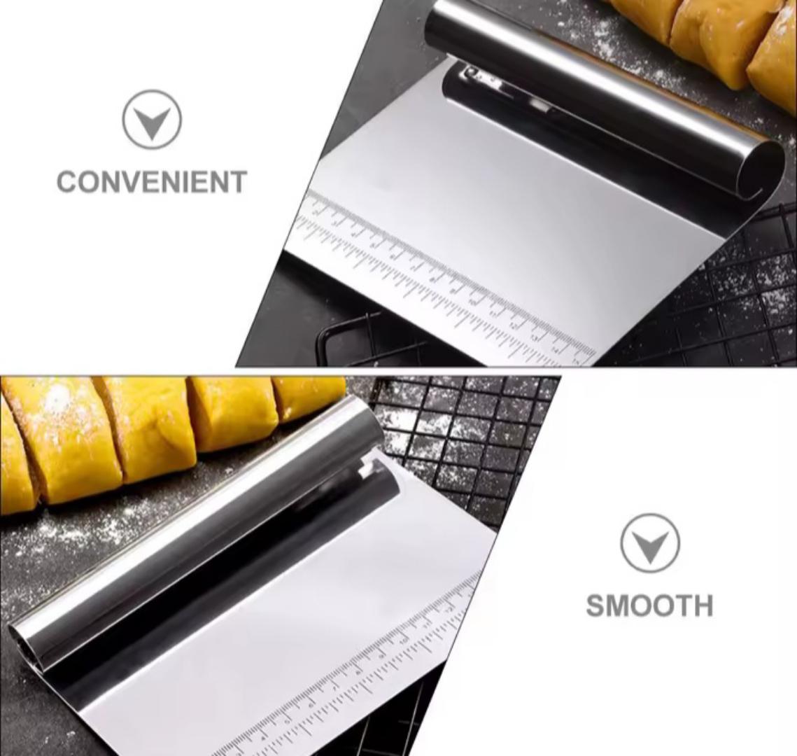 Multi-purpose Stainless Steel Scraper Noodle Knife Pastry Spatula Dough Scraper Spatulas Cake Pizza Dough Cutter Kitchen Tools.