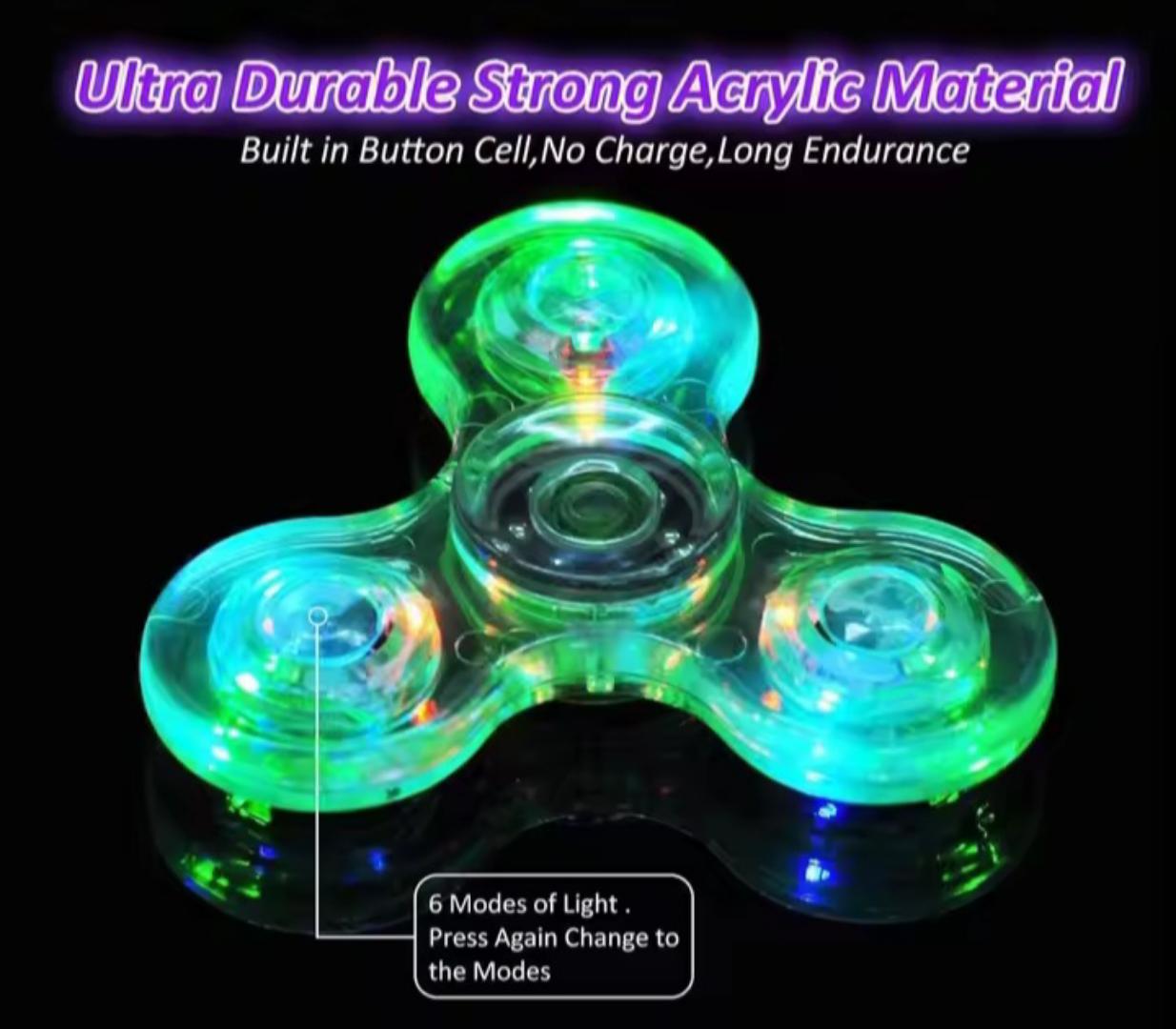 Fingertip fidget spinner toyTransparent Gyro Fingertip With Light Luminous Colorful Luminous Finger Pressure Reduction Toy