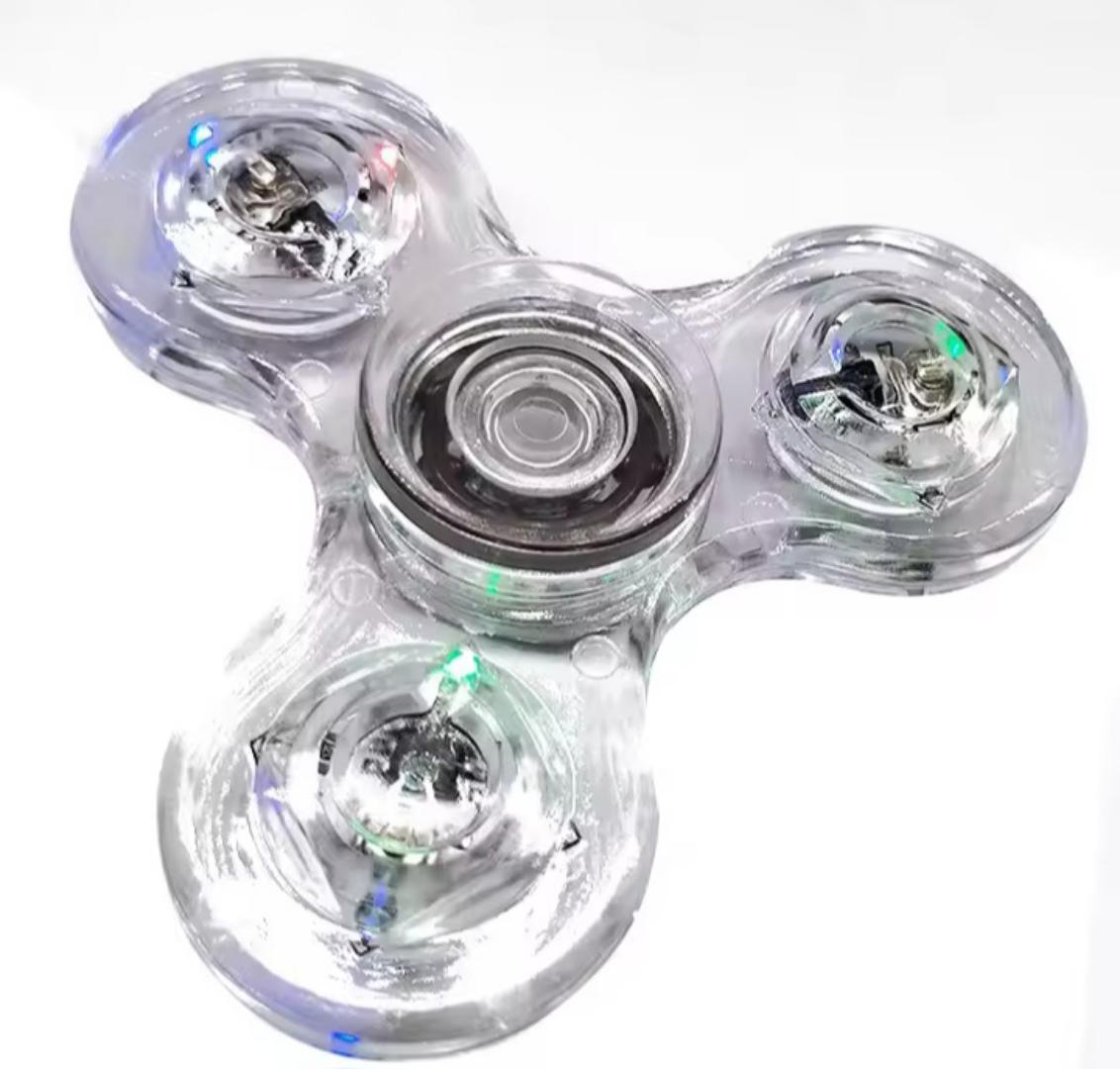 Fingertip fidget spinner toyTransparent Gyro Fingertip With Light Luminous Colorful Luminous Finger Pressure Reduction Toy