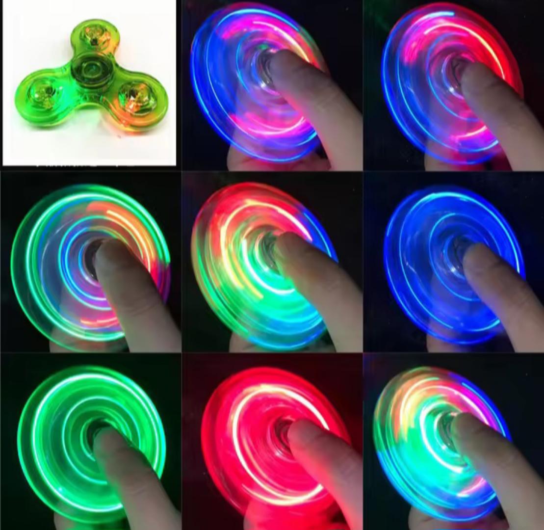 Fingertip fidget spinner toyTransparent Gyro Fingertip With Light Luminous Colorful Luminous Finger Pressure Reduction Toy