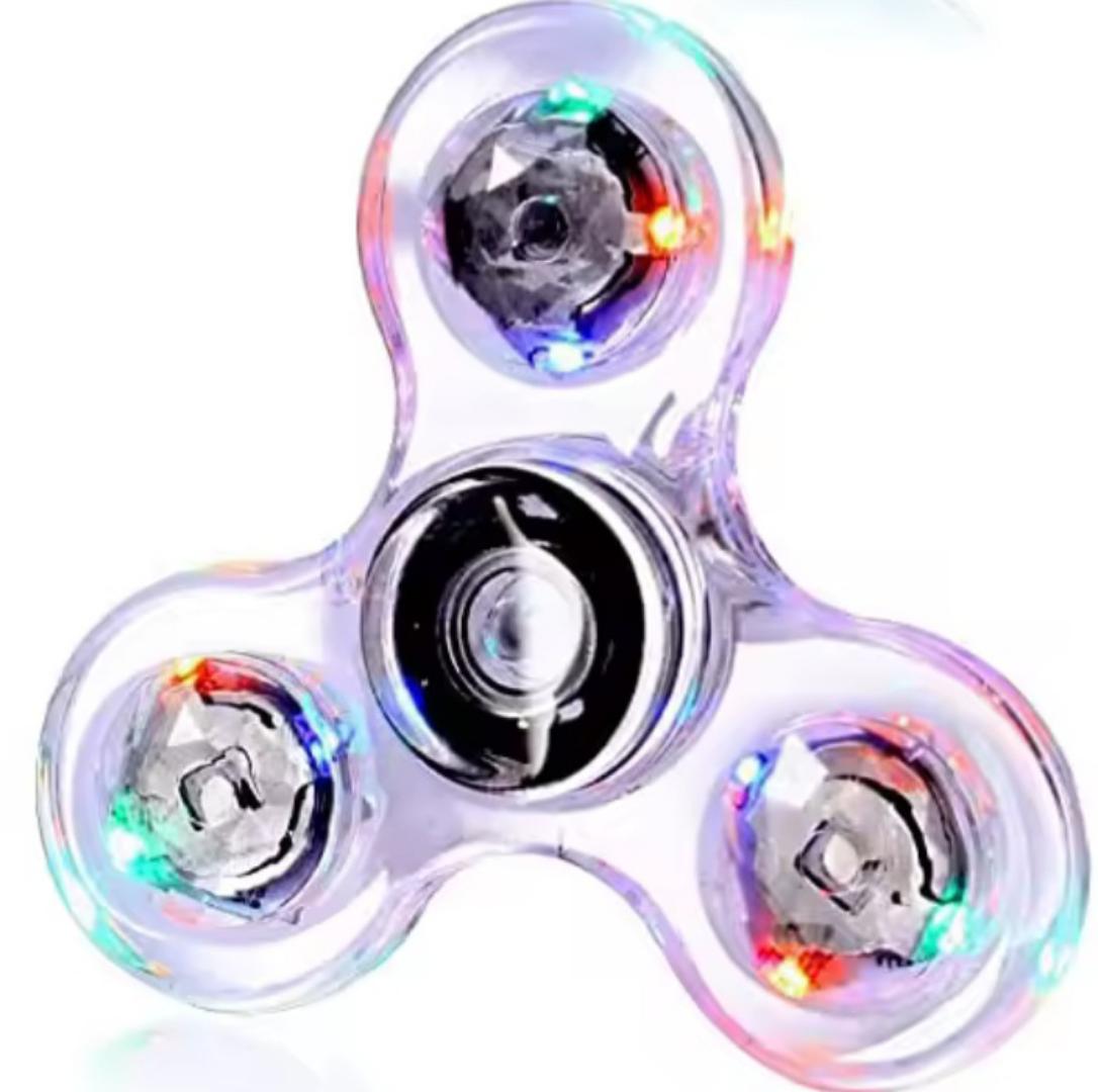 Fingertip fidget spinner toyTransparent Gyro Fingertip With Light Luminous Colorful Luminous Finger Pressure Reduction Toy