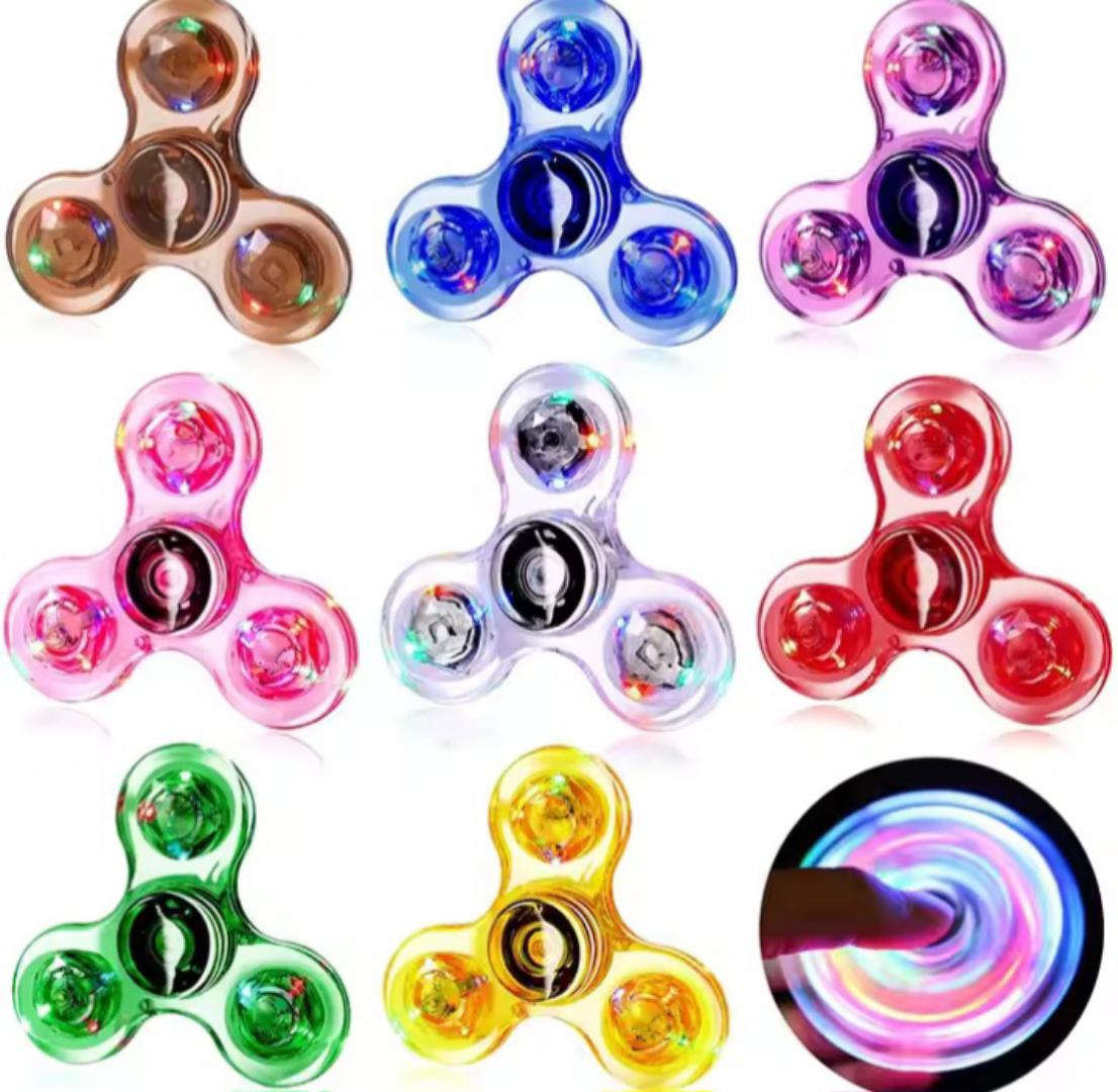 Fingertip fidget spinner toyTransparent Gyro Fingertip With Light Luminous Colorful Luminous Finger Pressure Reduction Toy
