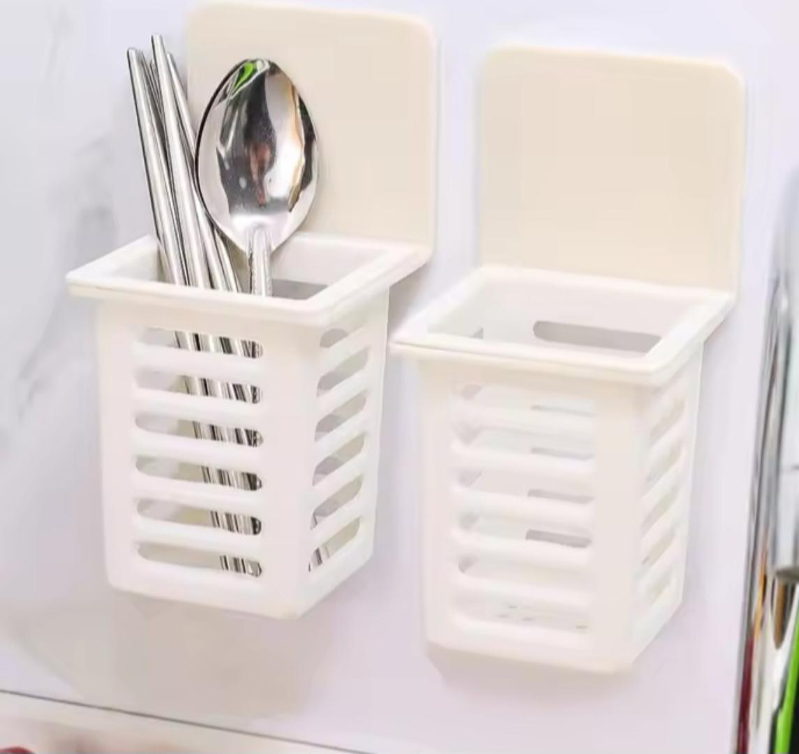 Wall mounted multi purpose organizer wall mounted toothbrush holder set for bathroom spoons and forks holder for kitchen- space saving toothbrush storage.