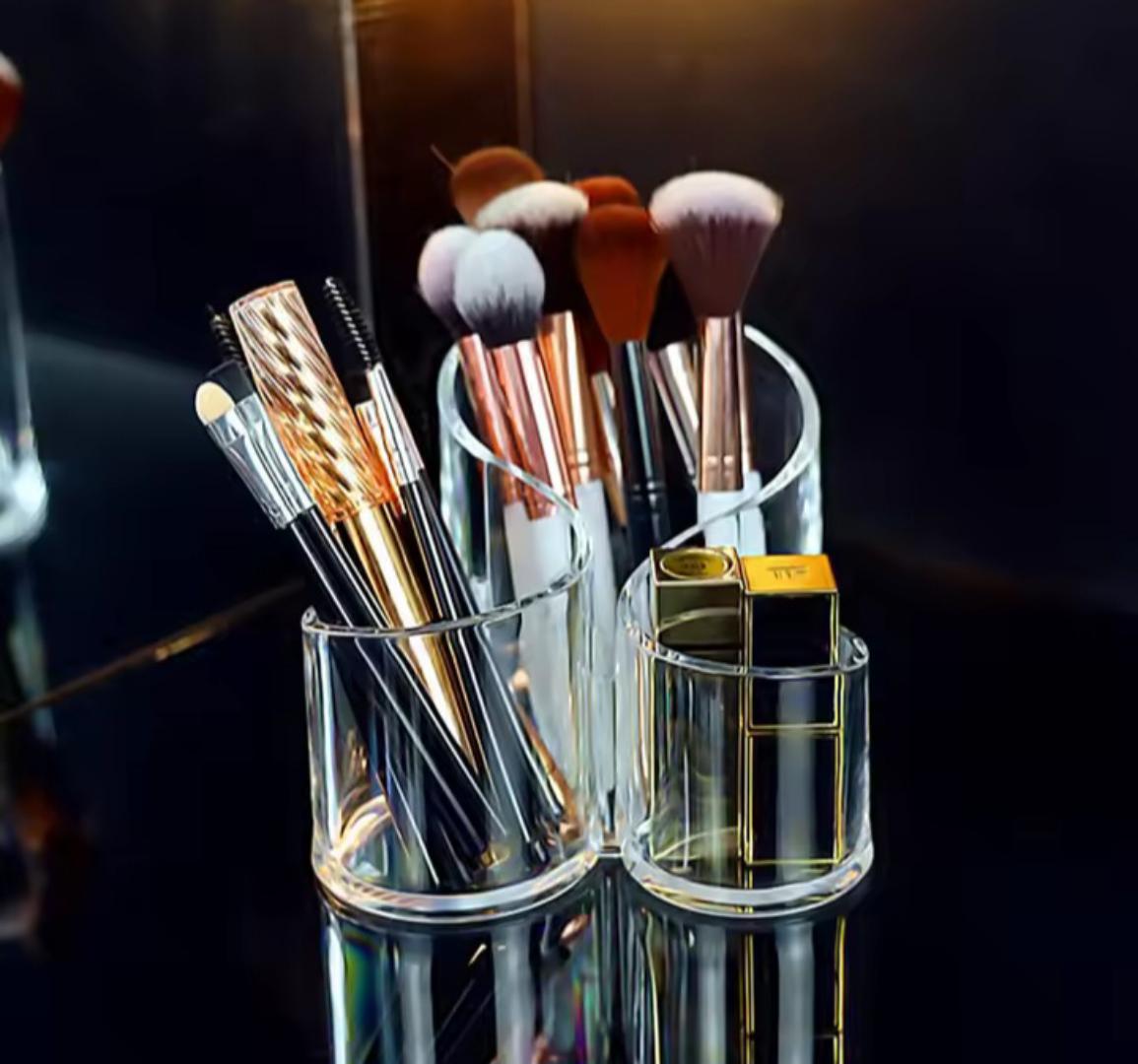 make up and cosmetix organizer Transparent Cosmetic Makeup Acrylic Makeup Brush Tool Storage Box Case Pen Pencil Holder Table Organizer Makeup Tool For Desk.