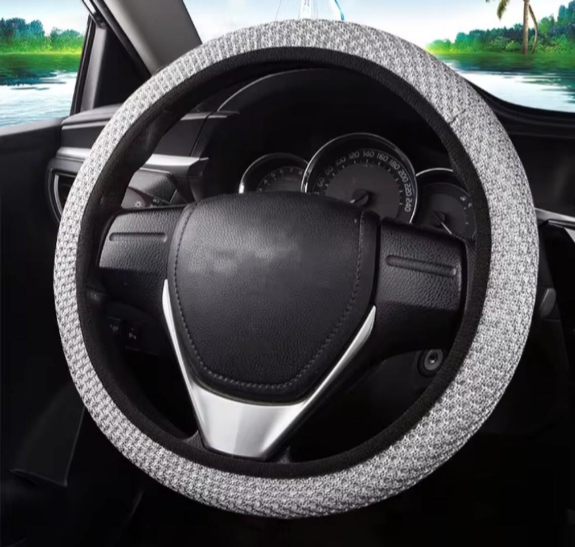 Car steering wheel cover Non-Slip Universal Steering Wheel Cover With Free Elastic Ice Silk Fashionable Car Steering Wheel Cover Accessory.