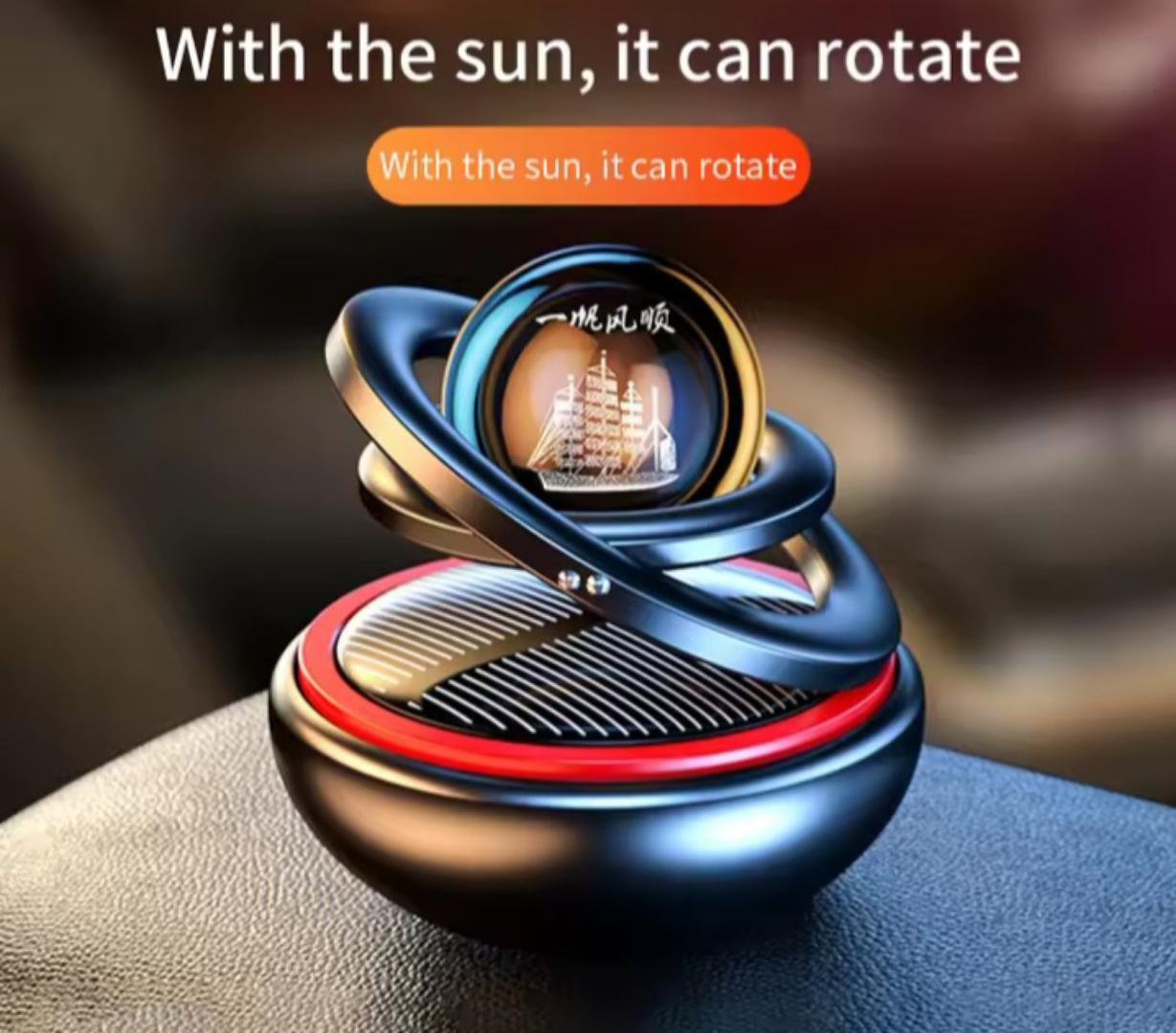 Solar car rotaiting air freshner Mosquito repellent, refreshing, sterilization, fresh air, in addition to odor, aroma, decoration
