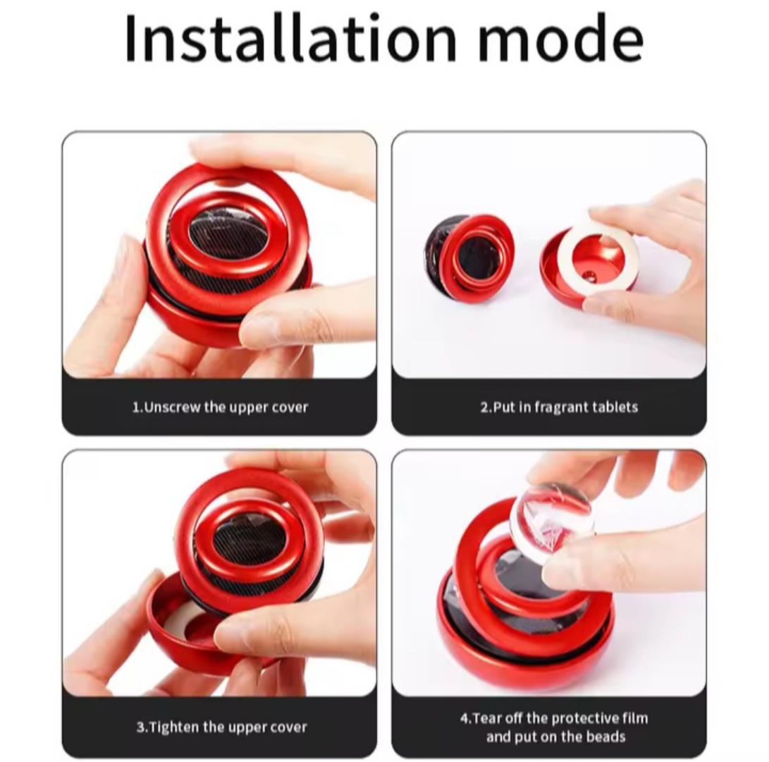 Solar car rotaiting air freshner Mosquito repellent, refreshing, sterilization, fresh air, in addition to odor, aroma, decoration